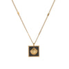 Wholesale Necklace Acrylic Black Square Bead Shell Style Titanium Steel 18K Gold Color Electroplated