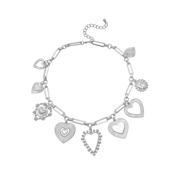 Wholesale Necklace Alloy Alloy Heart Shape Electroplating Minimalist Style