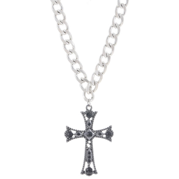 Wholesale Necklace Alloy Geometric Distressed Flower Vine Cross Gothic Retro Hip Hop Trendy Women's Accessories