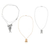 Wholesale Necklace Alloy Insect Pattern Inlaid Pearl Electroplating Punk Style