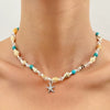 Wholesale Necklace Alloy Mermaid Shell Pearl Geometric Pendant Electroplating For Women