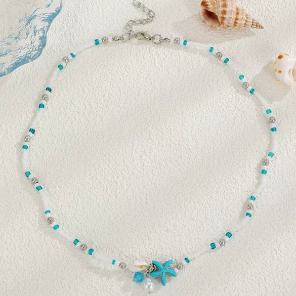 Wholesale Necklace Alloy Mermaid Shell Pearl Geometric Pendant Electroplating For Women