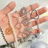 Wholesale Necklace Alloy Pearl Heartshaped Geometric Electroplating For Women