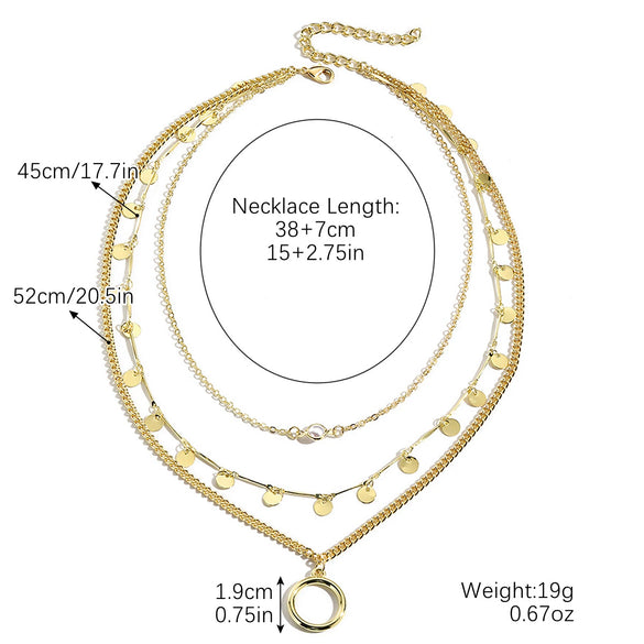 Wholesale Necklace Alloy Pearl Pendant Geometric Fashion Electroplating Women's