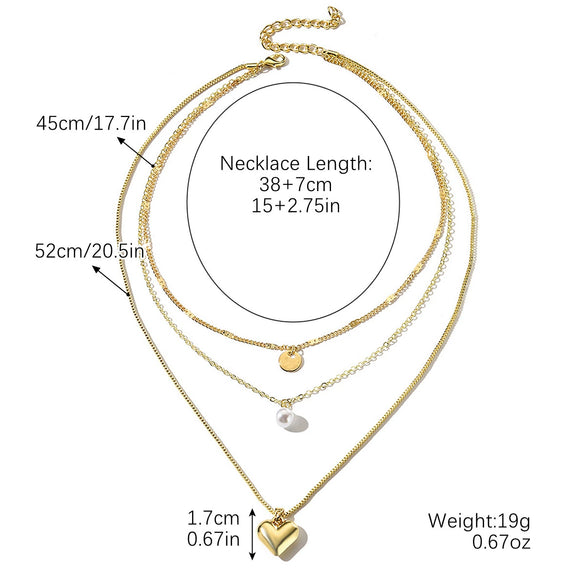 Wholesale Necklace Alloy Pearl Pendant Geometric Fashion Electroplating Women's