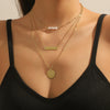 Wholesale Necklace Alloy Pearl Pendant Geometric Fashion Electroplating Women's