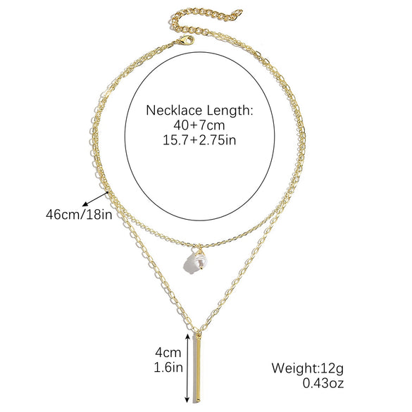 Wholesale Necklace Alloy Pearl Pendant Geometric Fashion Electroplating Women's