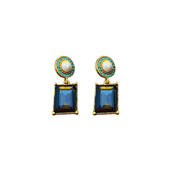 Wholesale Necklace Alloy Pearl Square Geometric Antique Style Electroplating
