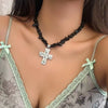 Wholesale Necklace Alloy Retro Geometric Style Electroplated Natural Stone Cross