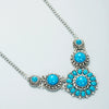 Wholesale Necklace Alloy Turquoise Mixed Gem Inlay Geometric Plant Flowers Style Set With Turquoise For Women