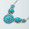 Wholesale Necklace Alloy Turquoise Mixed Gem Inlay Geometric Plant Flowers Style Set With Turquoise For Women
