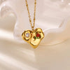 Wholesale Necklace Artificial Crystal Stainless Steel Geometric Pattern Set With Diamonds Vintage Cartoon Ladybug Style