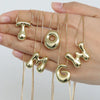Wholesale Necklace Brass Copper Balloon Shape With Letters Numbers Text Electroplated