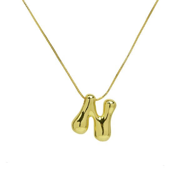 Wholesale Necklace Brass Copper Balloon Shape With Letters Numbers Text Electroplated