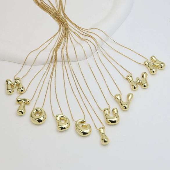 Wholesale Necklace Brass Copper Balloon Shape With Letters Numbers Text Electroplated