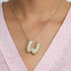 Wholesale Necklace Brass Copper Letter Pendant Electroplating For Women