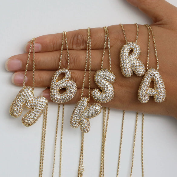 Wholesale Necklace Brass Copper Letter Pendant Electroplating For Women