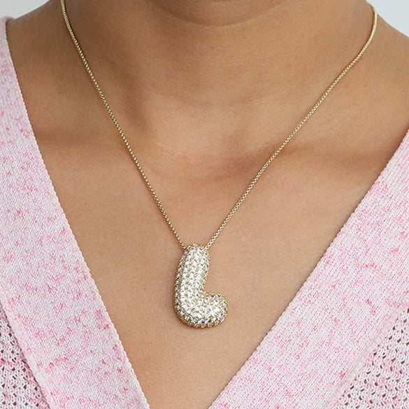 Wholesale Necklace Brass Copper Letter Pendant Electroplating For Women
