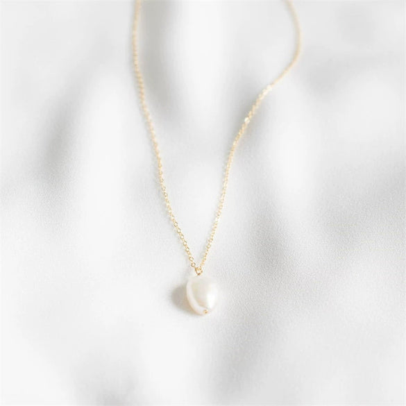 Wholesale Necklace Brass Geometric Style Electroplating Ochain Freshwater Pearl