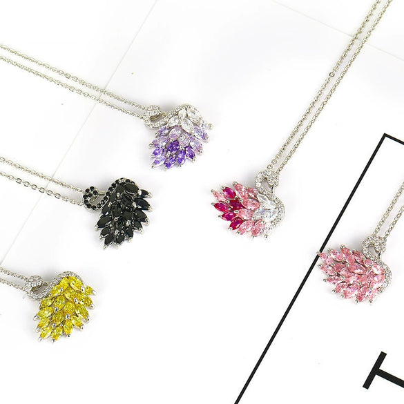 Wholesale Necklace Copper Alloy Zircon Bare Stone Inlaid Animals Zodiac Electroplated Feminine Clavicle Chain For Women