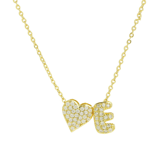 Wholesale Necklace Copper Brass Inlaid Heart Shape Pendant With Letters Numbers Text Electroplating For Women