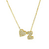 Wholesale Necklace Copper Brass Inlaid Heart Shape Pendant With Letters Numbers Text Electroplating For Women