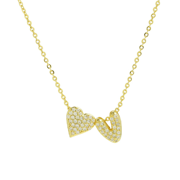 Wholesale Necklace Copper Brass Inlaid Heart Shape Pendant With Letters Numbers Text Electroplating For Women