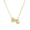 Wholesale Necklace Copper Brass Inlaid Heart Shape Pendant With Letters Numbers Text Electroplating For Women