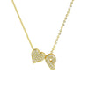 Wholesale Necklace Copper Brass Inlaid Heart Shape Pendant With Letters Numbers Text Electroplating For Women