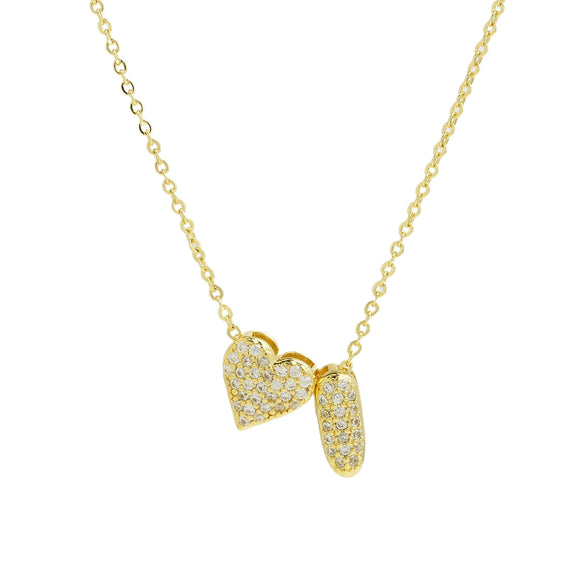 Wholesale Necklace Copper Brass Inlaid Heart Shape Pendant With Letters Numbers Text Electroplating For Women