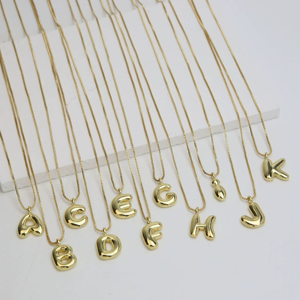 Wholesale Necklace Copper Brass Letters Numbers Text Electroplating Style