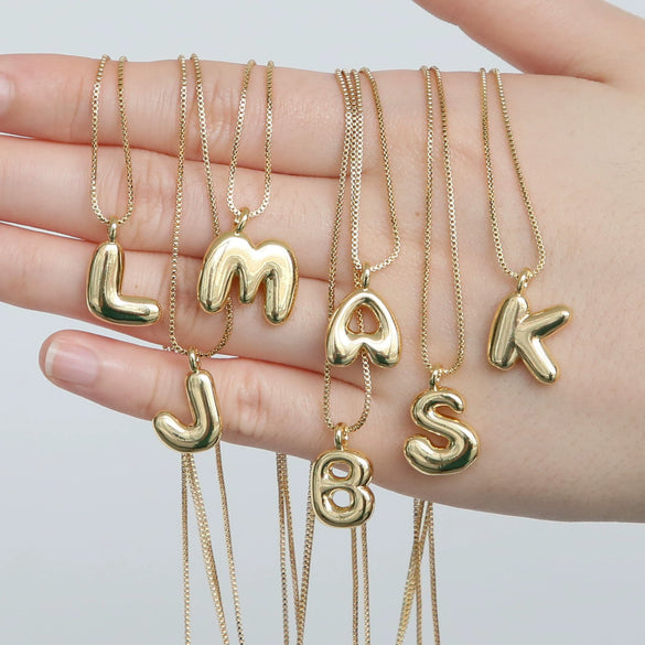 Wholesale Necklace Copper Brass Letters Numbers Text Electroplating Style