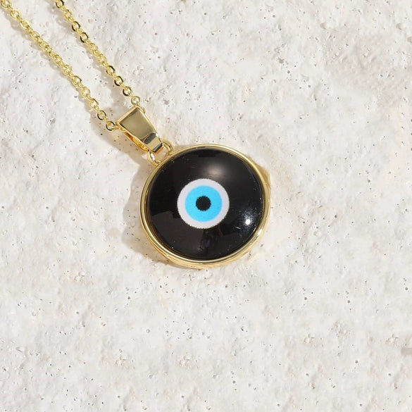 Wholesale Necklace Copper Dripping Oil Geometric Devil's Eye Pendant Electroplating For Women