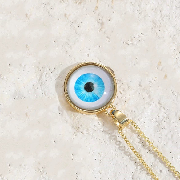 Wholesale Necklace Copper Dripping Oil Geometric Devil's Eye Pendant Electroplating For Women