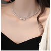 Wholesale Necklace Copper Freshwater Pearl Geometric Electroplating Light Luxury Simple Style For Women