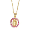 Wholesale Necklace Copper Geometric Inlaid With Zircon Pendant For Women Box Chain