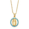 Wholesale Necklace Copper Geometric Inlaid With Zircon Pendant For Women Box Chain