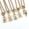 Wholesale Necklace Copper Geometric Mixed Gem Inlay Electroplating Cartoon Character Jewelry
