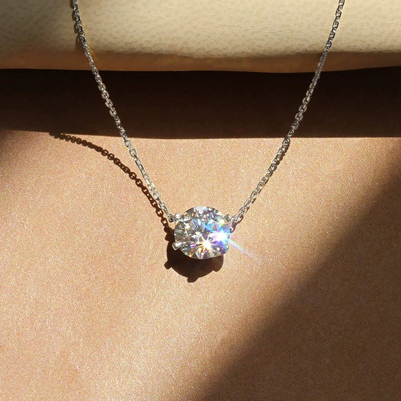 Wholesale Necklace Copper Geometric Mixed Gemstone Inlay Zirconia O Chain Pendant For Women