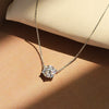Wholesale Necklace Copper Geometric Mixed Gemstone Inlay Zirconia O Chain Pendant For Women
