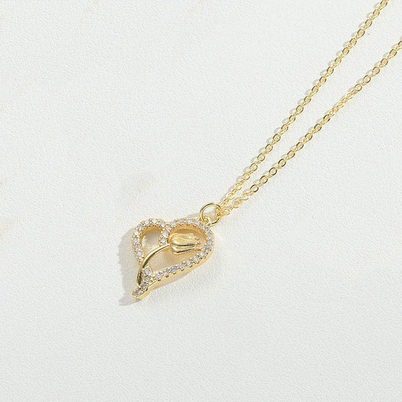 Wholesale Necklace Copper Geometric Mixed Gemstone Setting Electroplating O Word Chain For Women