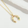 Wholesale Necklace Copper Geometric Mixed Gemstone Setting Electroplating O Word Chain For Women