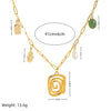 Wholesale Necklace Copper Geometric Pendant Electroplated With Real Gold For Women With Constellation Letters Numbers Text Pattern