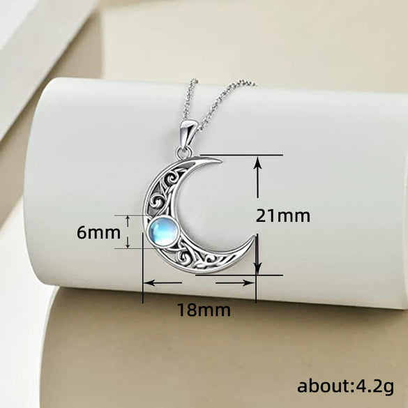 Wholesale Necklace Copper Geometric Style Gem Inlaid For Women Crescent Ochain