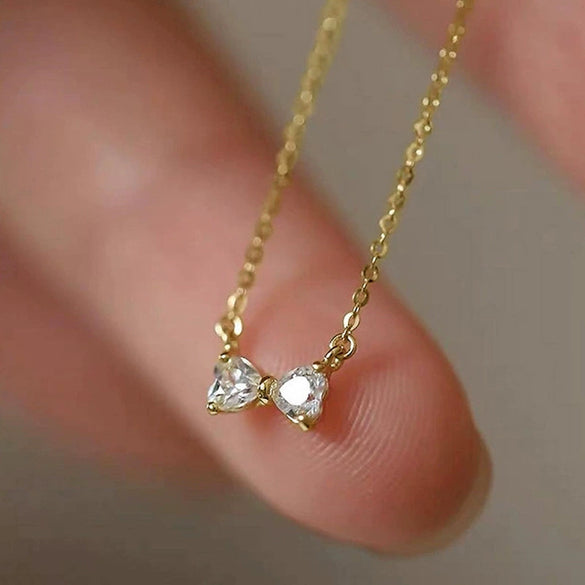 Wholesale Necklace Copper Geometric Zircon Mixed Gemstone Setting Sweet Style For Women