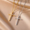 Wholesale Necklace Copper Gold Platinum Microinlaid Zircon Cross Pendant Ochain Light Luxury Retro Style For Women