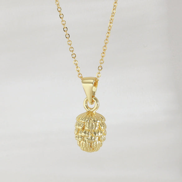 Wholesale Necklace Copper Goldplated Hazelnut Pine Cone O Word Chain For Women