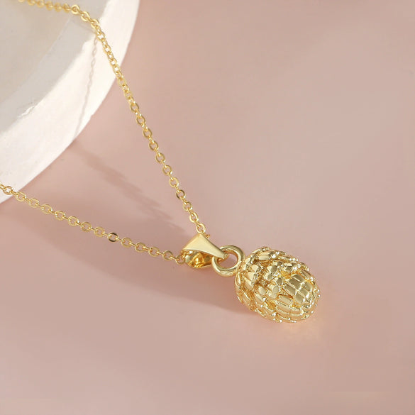 Wholesale Necklace Copper Goldplated Hazelnut Pine Cone O Word Chain For Women