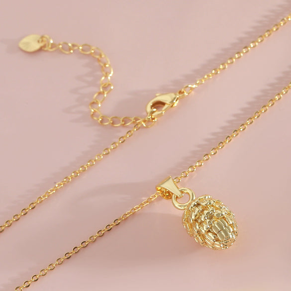 Wholesale Necklace Copper Goldplated Hazelnut Pine Cone O Word Chain For Women