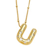 Wholesale Necklace Copper Goldplated Inlaid Zircon With Letters Pattern Ochain